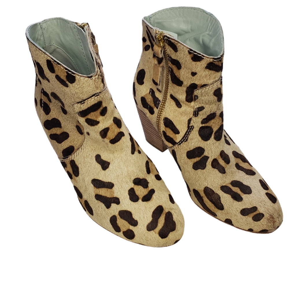 Boden Leopard Animal Print‎ Calf Hair Ankle Booties